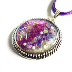 Kulatý fialový náhrdelník
