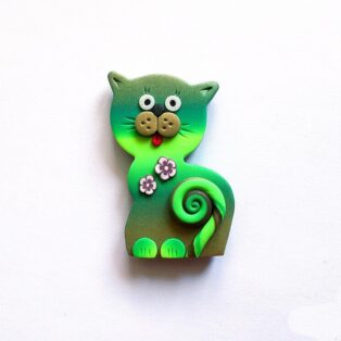 Magnetka zelená kočka